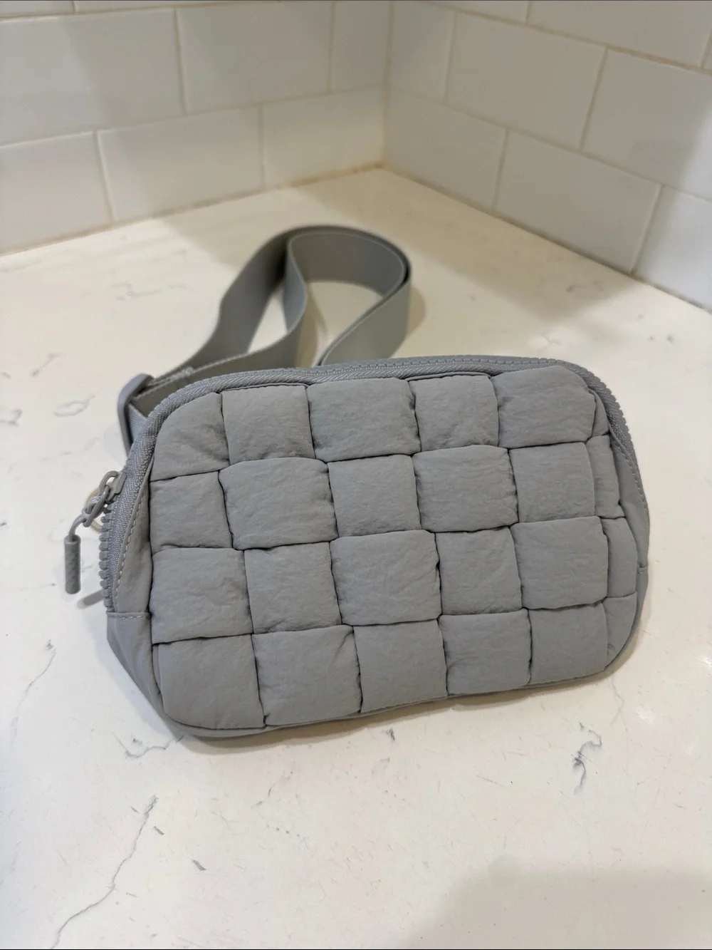 Gray Quilted Crossbody Satchel - Modern Women’s Bag